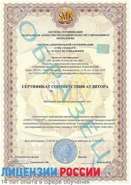 Образец сертификата соответствия аудитора Кунгур Сертификат ISO 13485